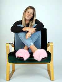 LaBelle Since 1919 Pink Fox Slippers