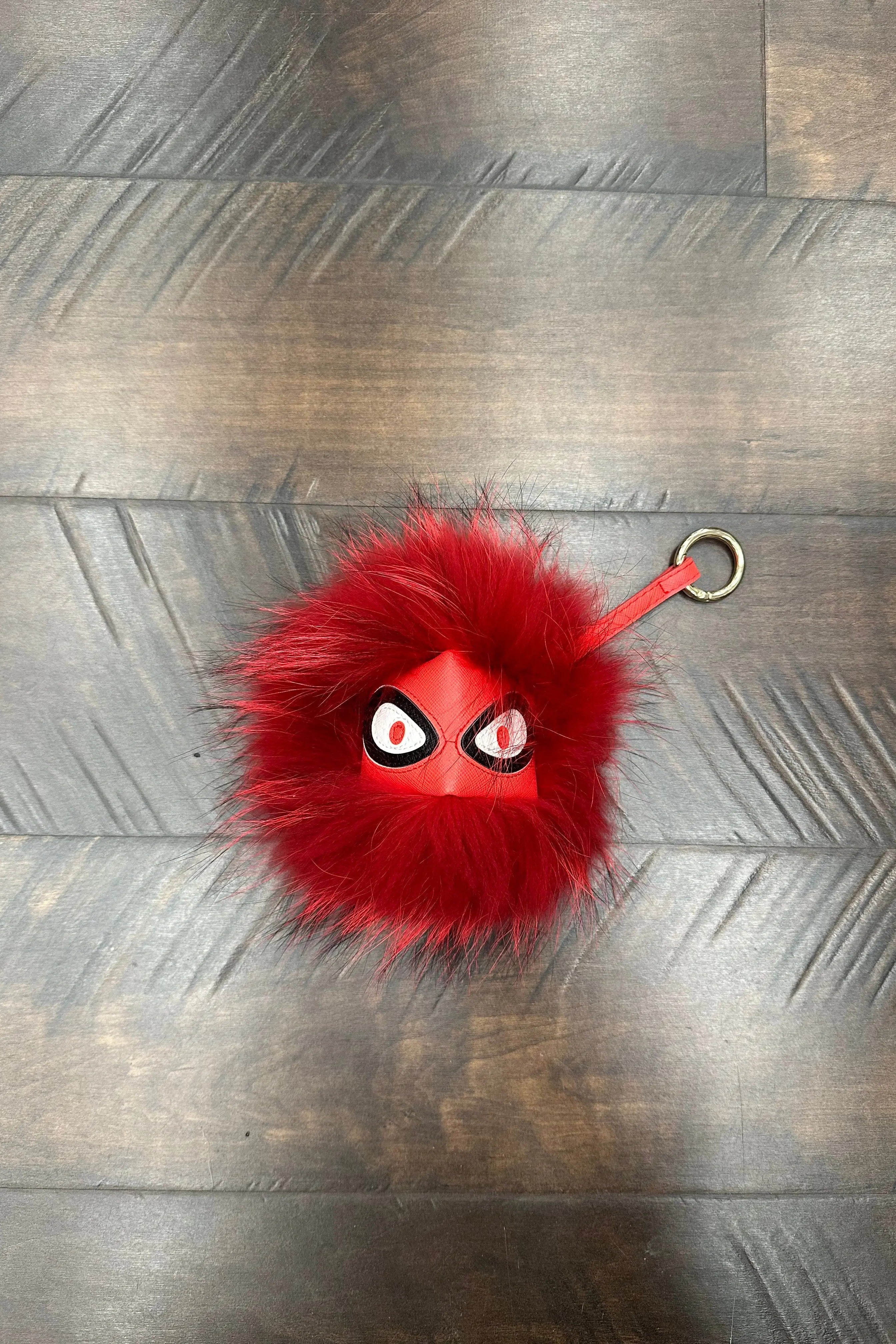 Red on sale fluffy keyring