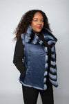 Reversible Dyed Blue Rexx and Taffeta Vest