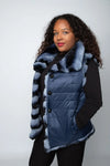 Reversible Dyed Blue Rexx and Taffeta Vest