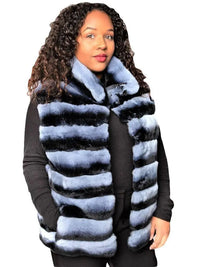 Reversible Dyed Blue Rexx and Taffeta Vest