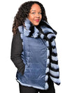 Reversible Dyed Blue Rexx and Taffeta Vest