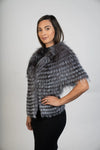 LaBelle Since 1919 Silver Fox Feathered Fox Stole