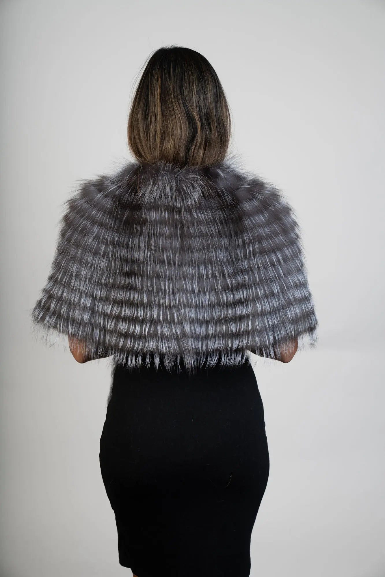 LaBelle Since 1919 Silver Fox Feathered Fox Stole