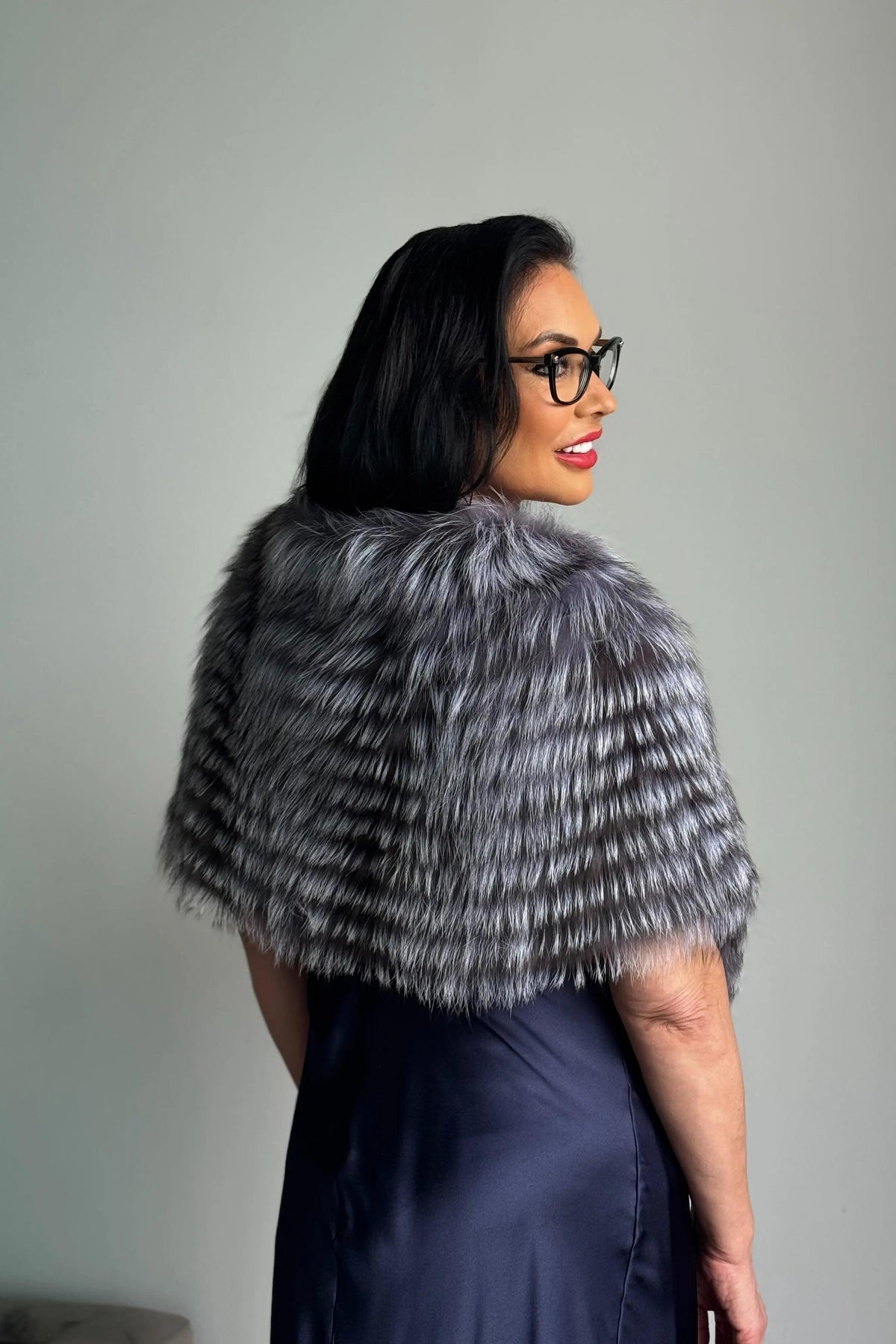 Silver Fox Feathered Fox Stole