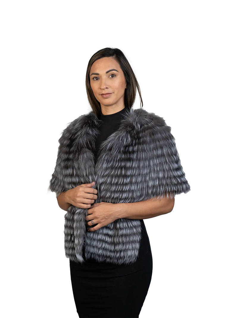 LaBelle Since 1919 Silver Fox Feathered Fox Stole