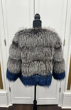 LaBelle Since 1919 Silver & Dyed Blue Fox Jacket