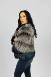 LaBelle Since 1919 Silver & Dyed Blue Fox Jacket