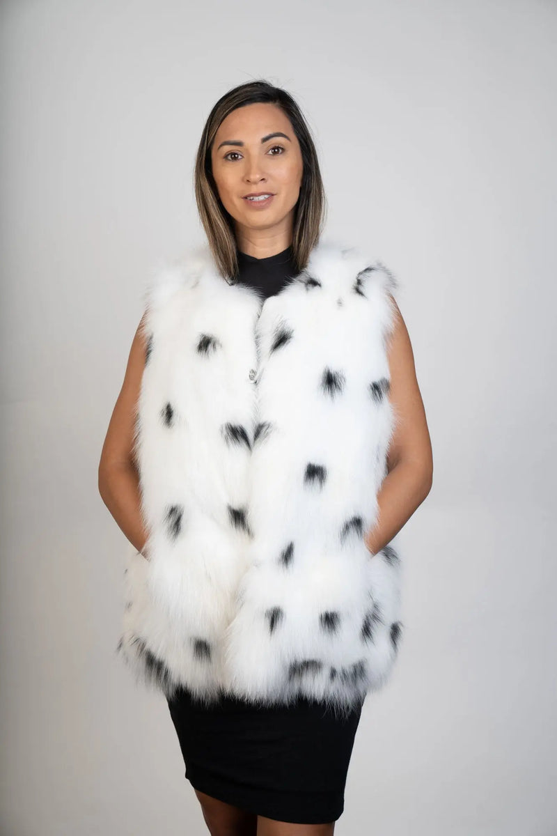 LaBelle Since 1919 Spotted White Fox Vest