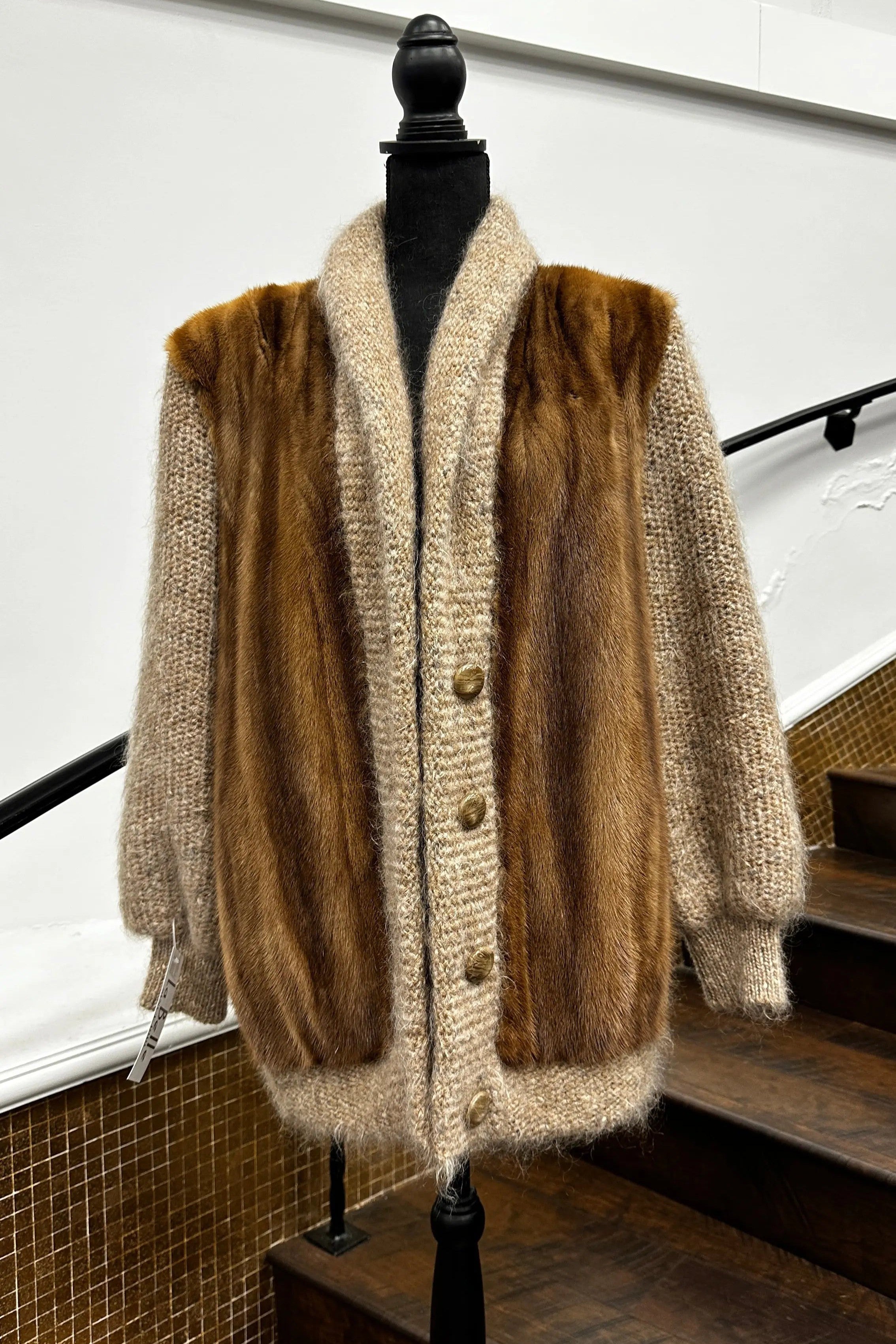 Vintage Autumn Haze Mink Sweater Jacket