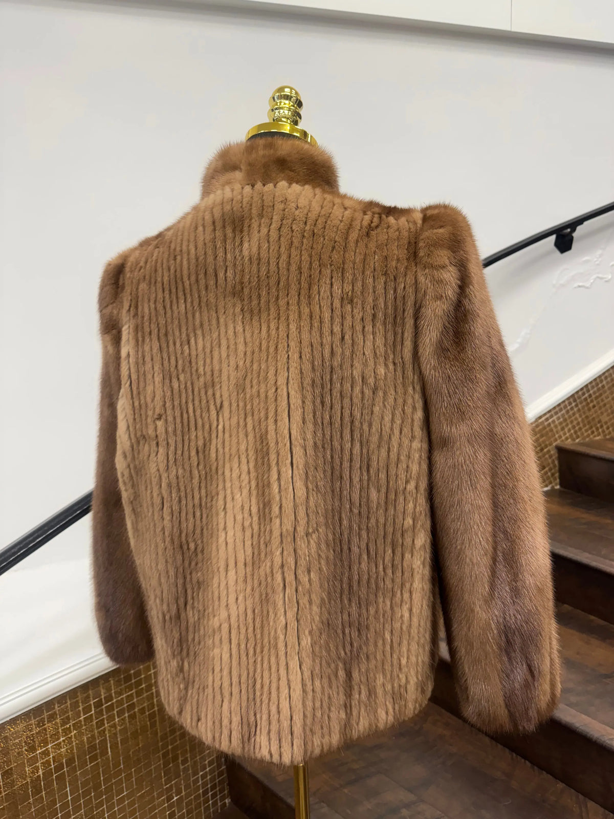 Vintage Autumn Haze Corded Mink Jacket
