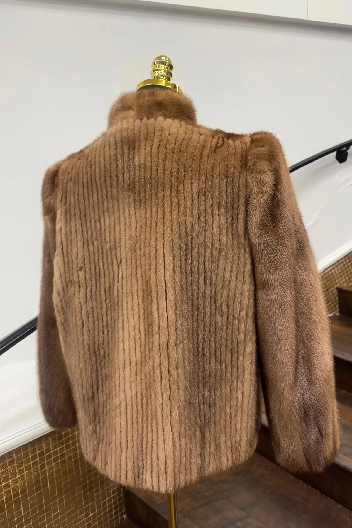 Vintage Autumn Haze Corded Mink Jacket
