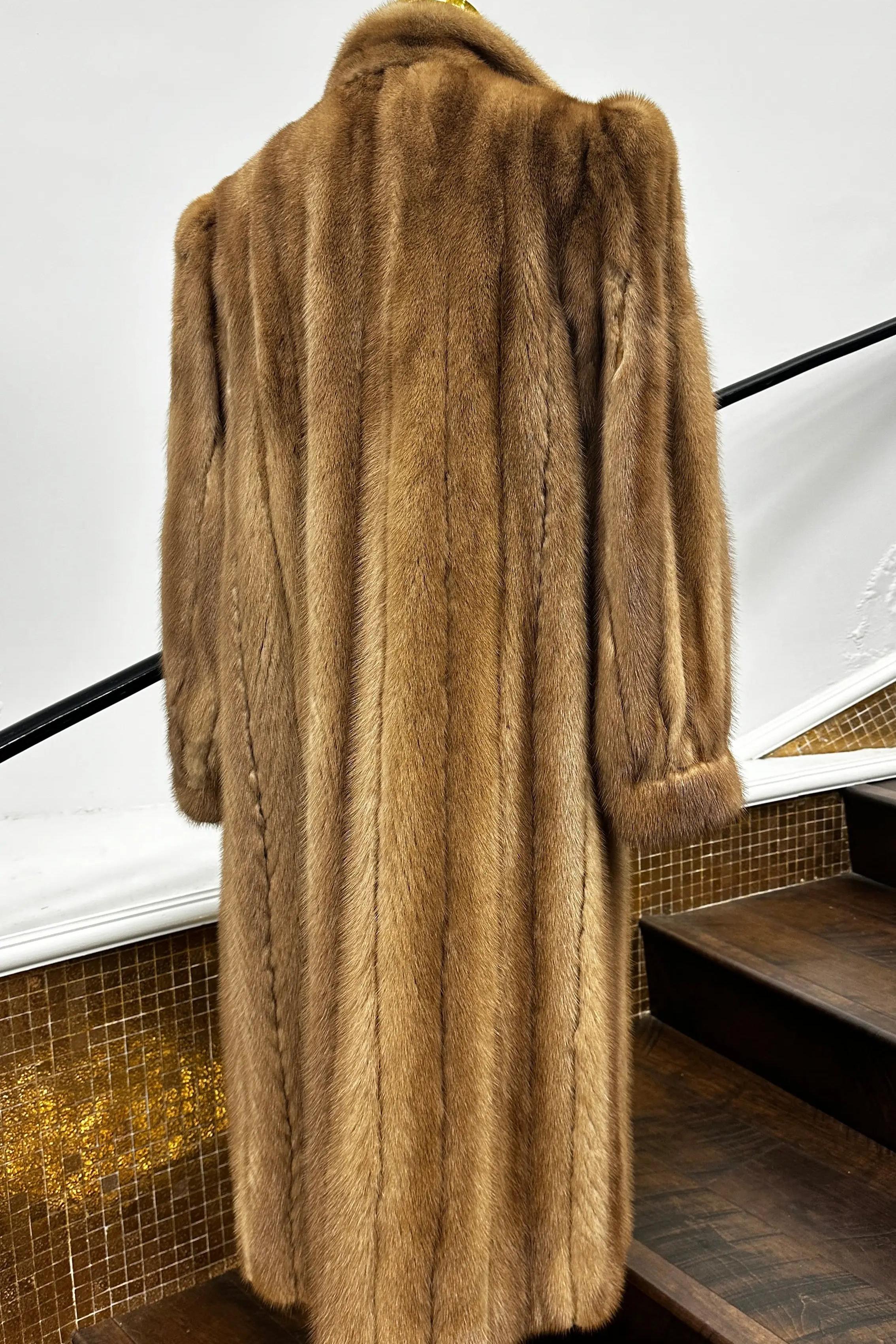 Vintage Beaver Coat with Fox Tuxedo & Sleeves