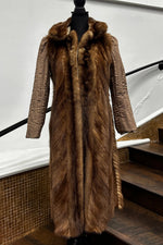 Vintage Beige Mink Lined Raincoat