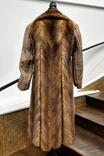Vintage Beige Mink Lined Raincoat