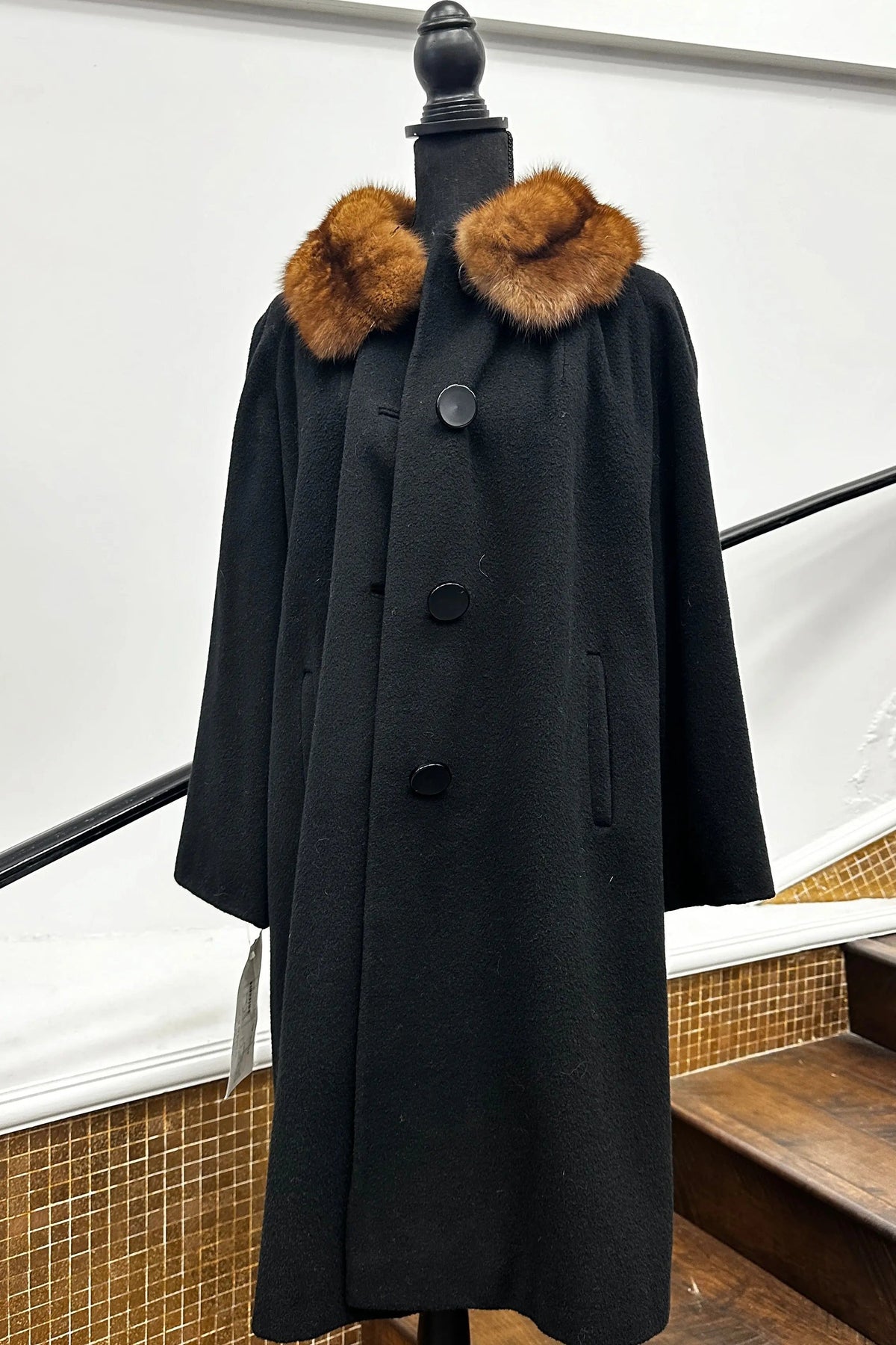 Vintage Black Cashmere Coat