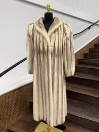 LaBelle Since 1919 Vintage Black Cross Mink Full Length Coat