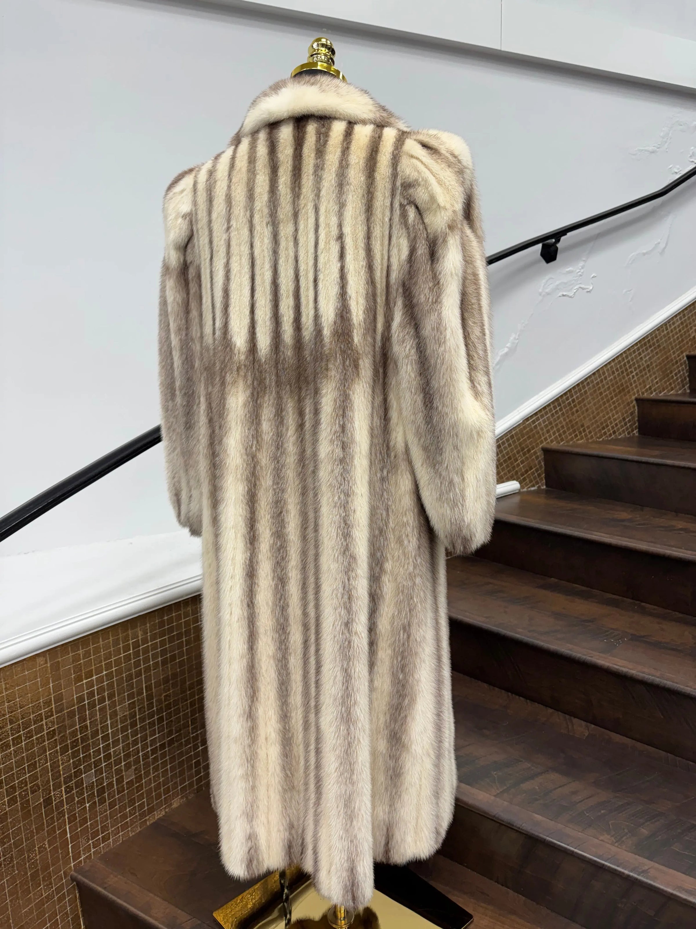 LaBelle Since 1919 Vintage Black Cross Mink Full Length Coat