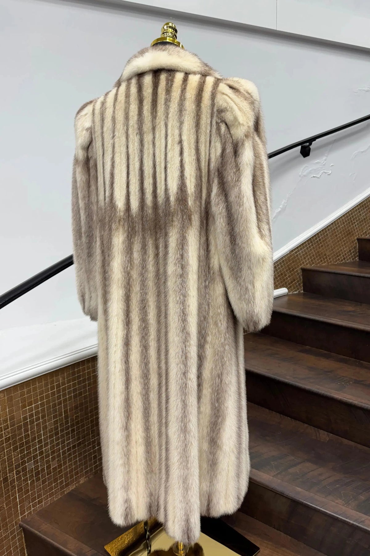 Vintage Black Cross Mink Full Length Coat