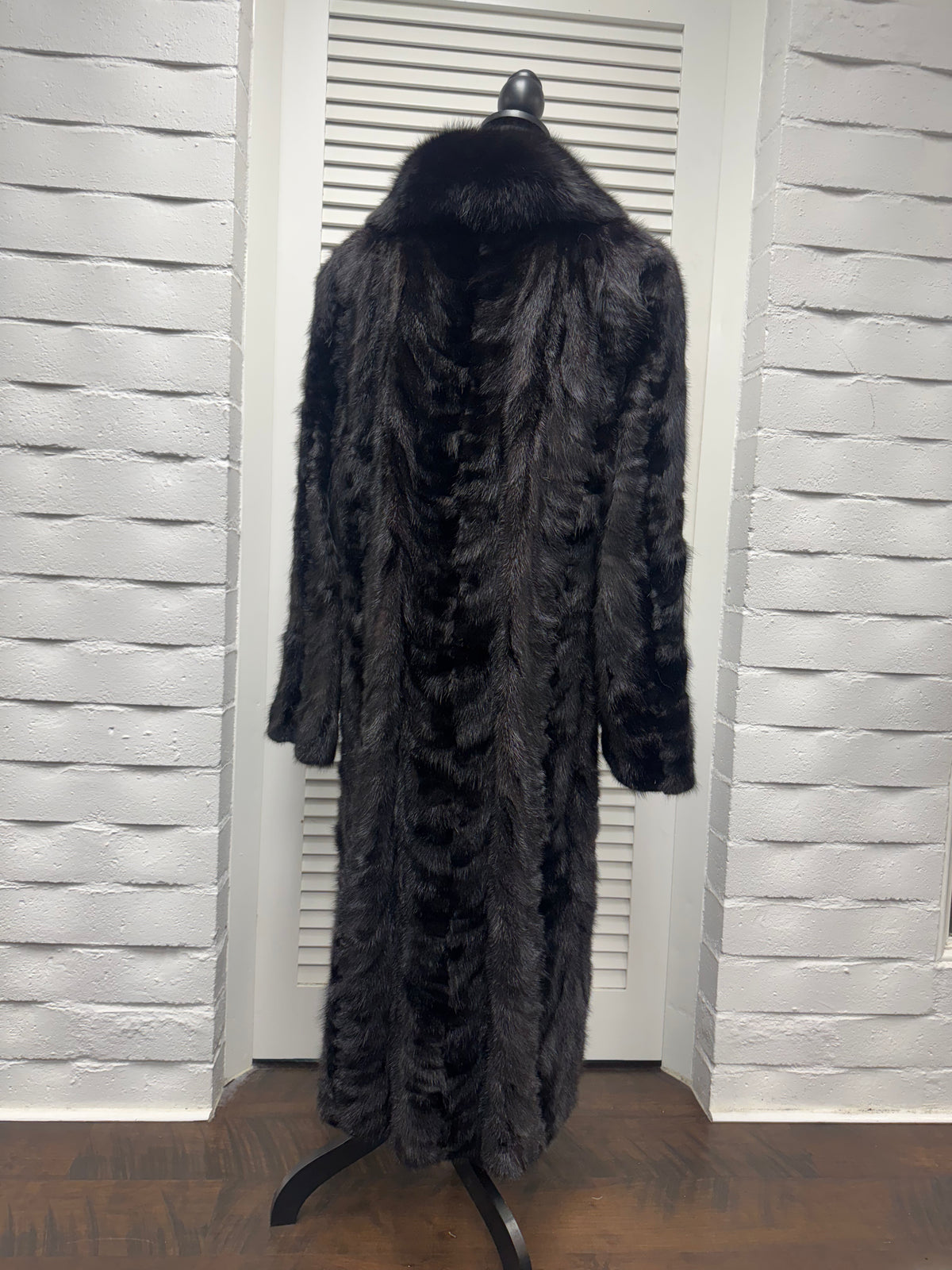Vintage Black Pieced Mink Coat