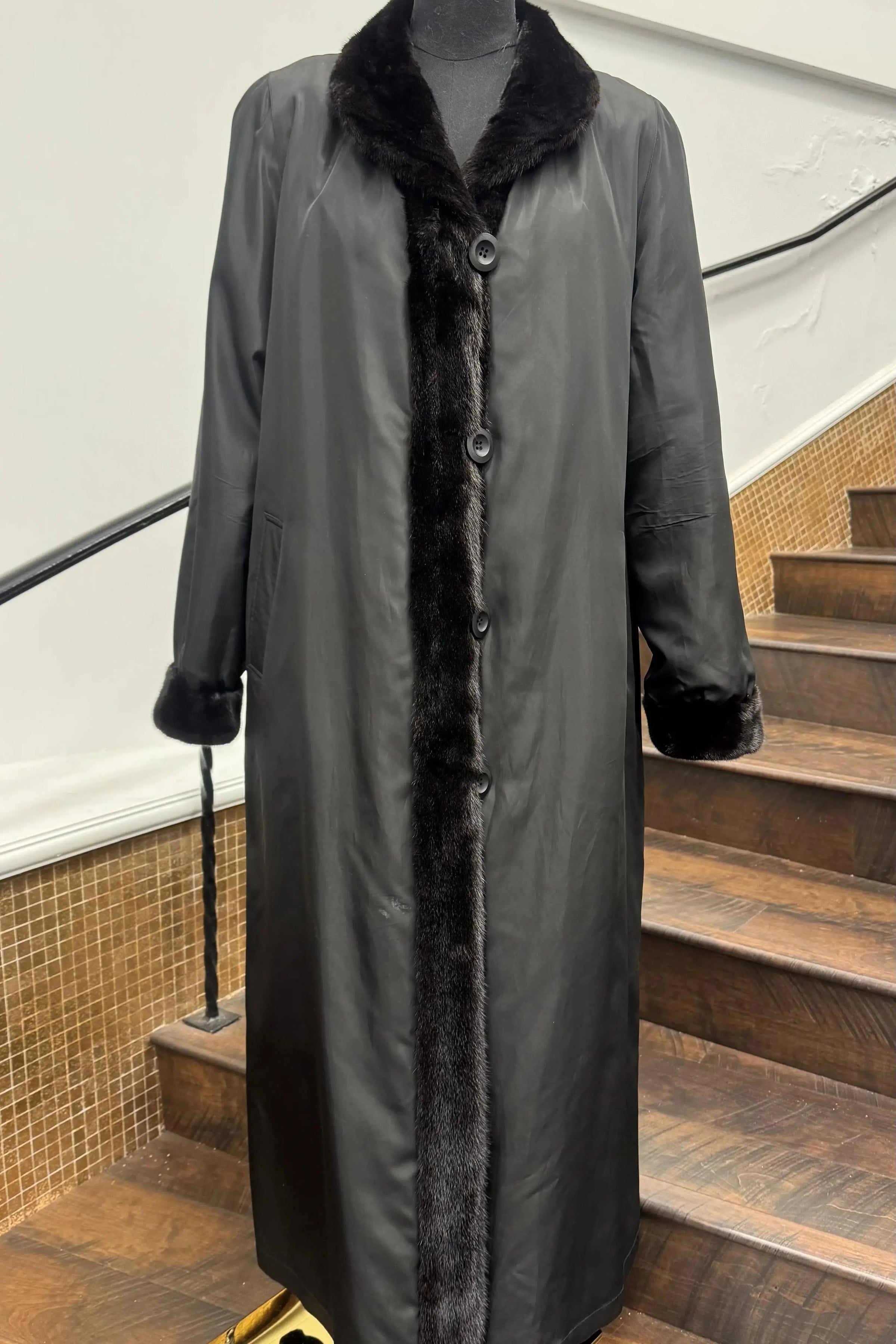 Vintage Black Reversible Mink Coat