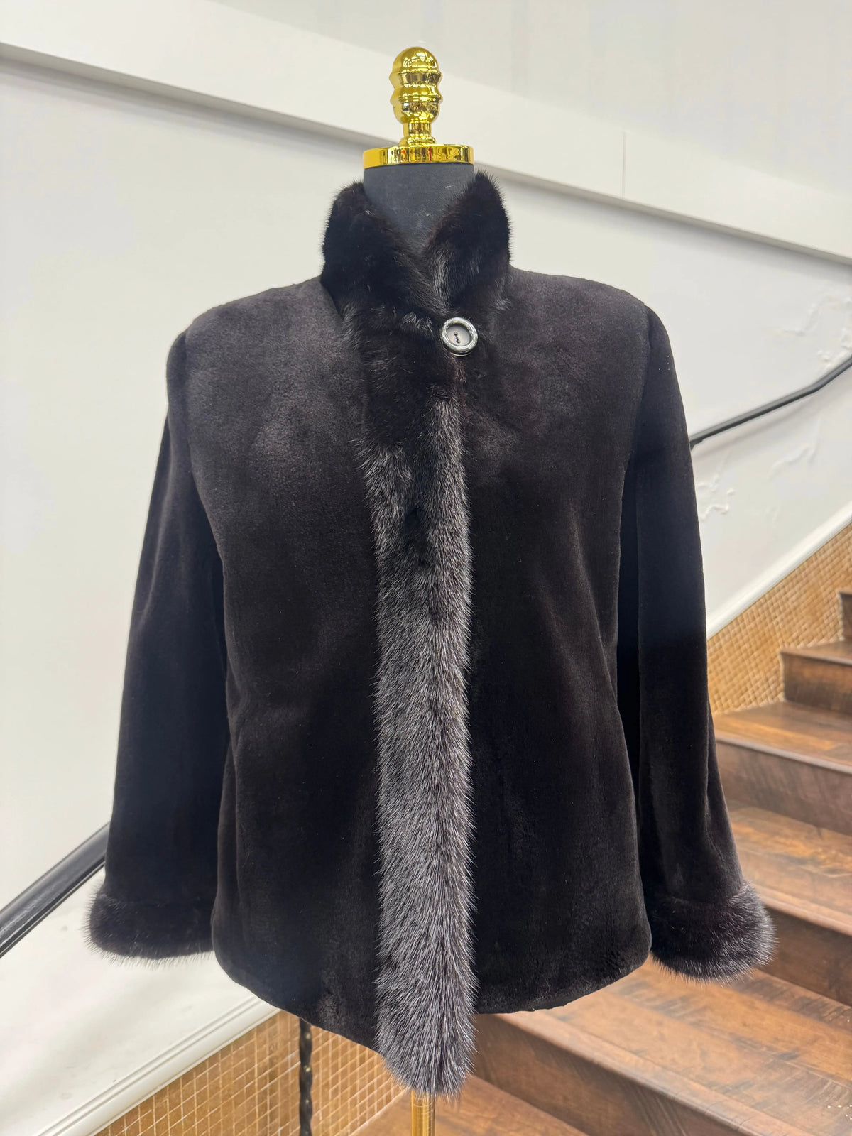LaBelle Since 1919 Vintage Black Sheared Mink Reversable Jacket
