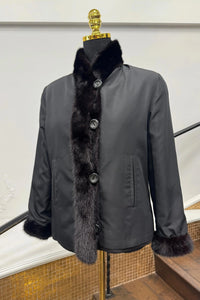 Vintage Black Sheared Mink Reversable Jacket