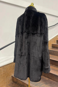 Vintage Black Sheared Mink Stroller - Reversible to Taffeta