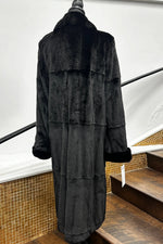Vintage Black Sheared Reversible Full Length Coat