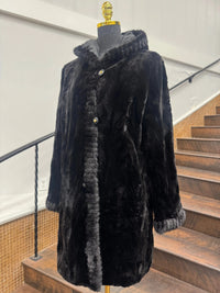 Vintage Black Sheared Sectioned Mink Reversible Stroller