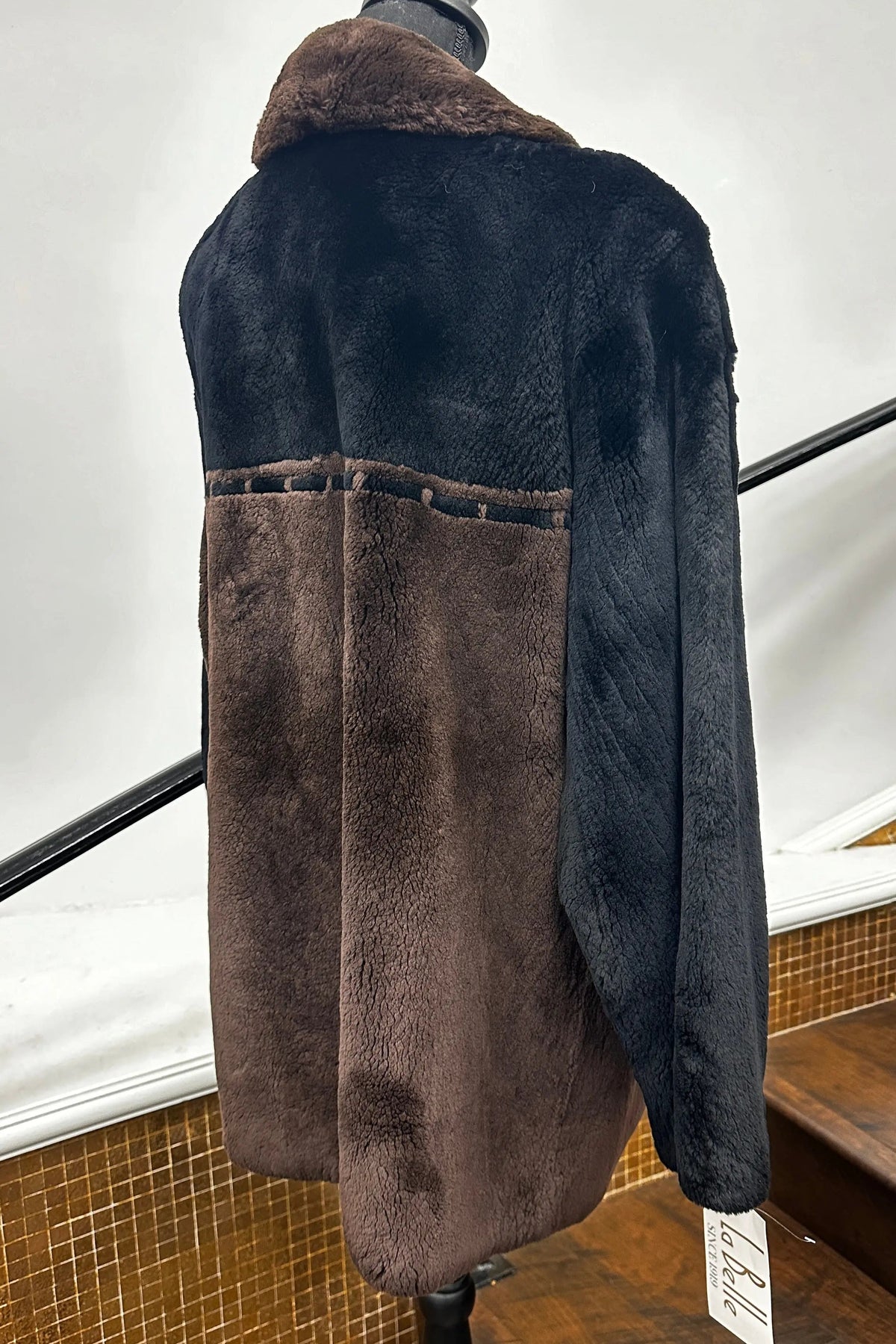 Vintage Black & Brown Sheared Beaver Jacket