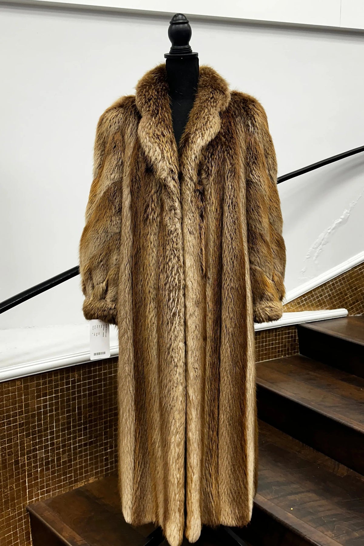 Vintage Blond Beaver Full Length Coat