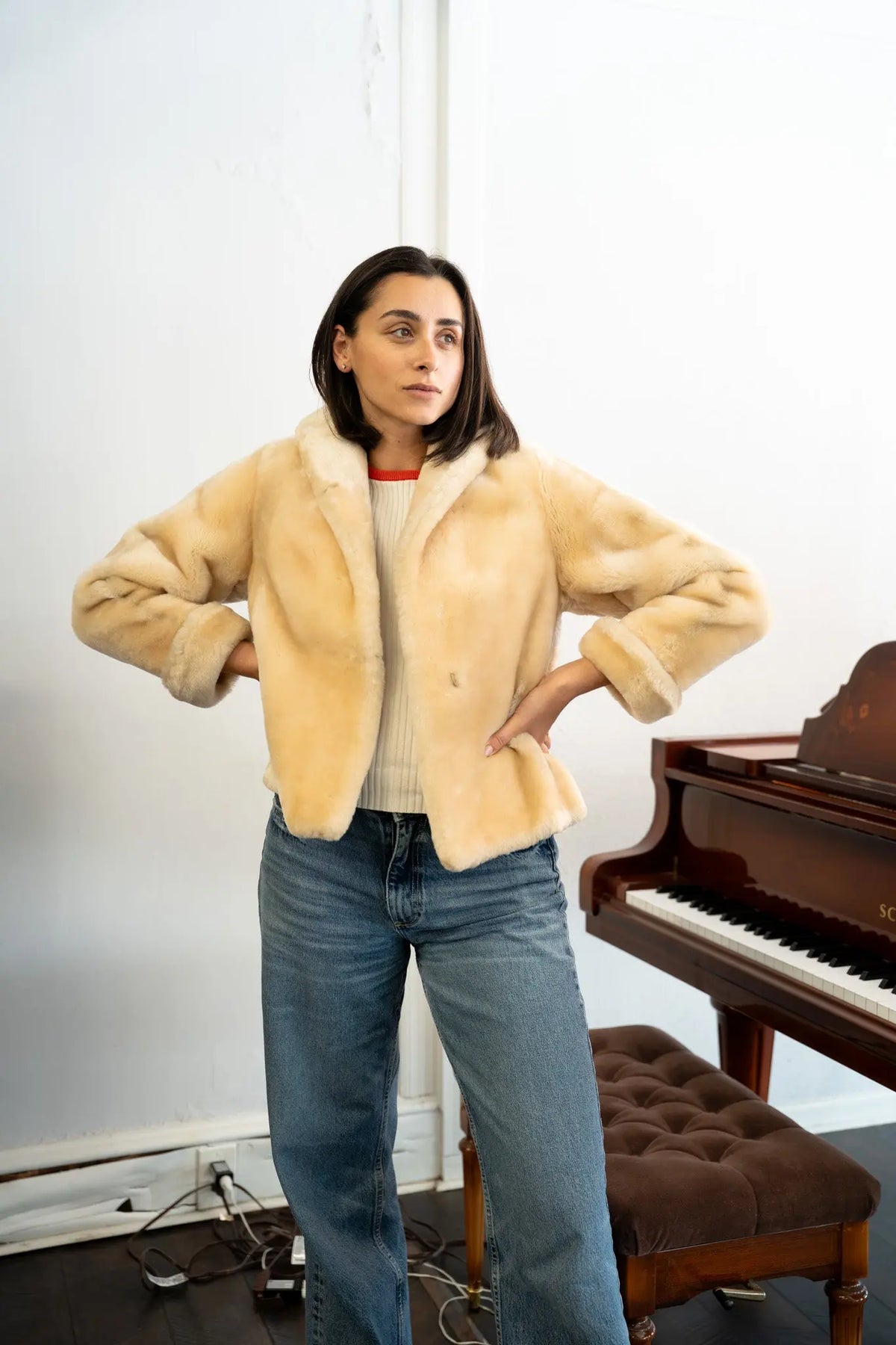 Vintage Blonde Mutton Lamb Jacket
