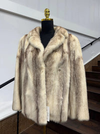 Vintage Brown Cross Mink Jacket