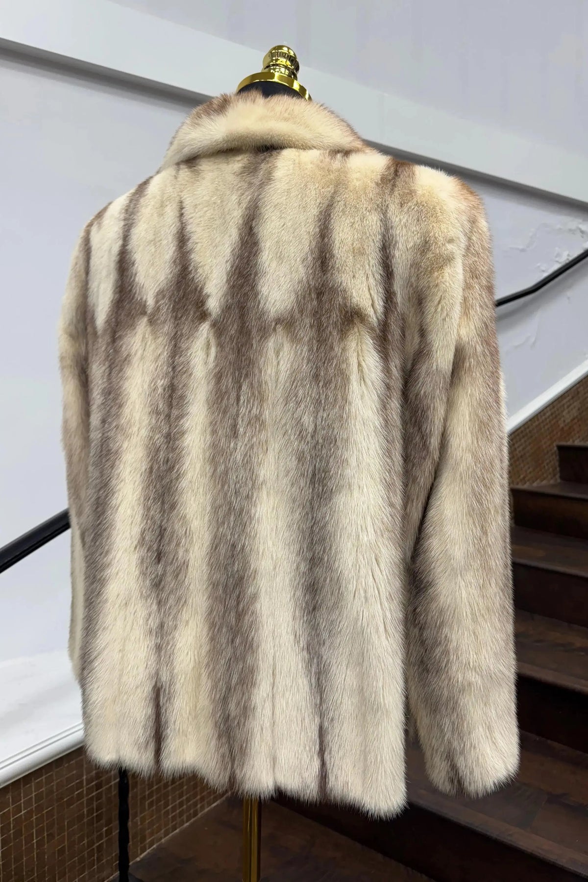 Vintage Brown Cross Mink Jacket