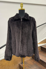 Vintage Brown Knitted Rex Jacket