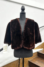Vintage Brown Mouton Lamb Stole