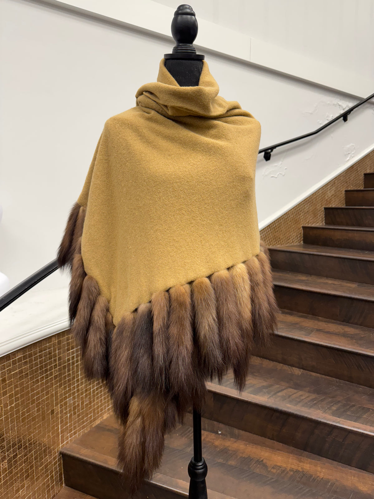 Vintage Cashmere Cape with Sable Tails