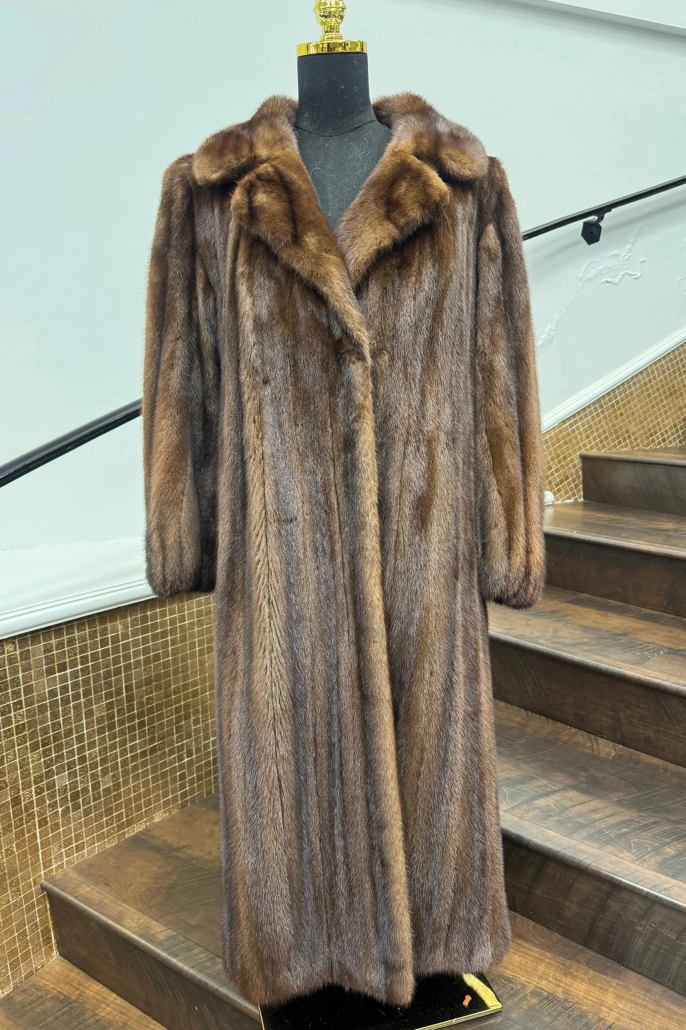 Vintage Demi Buff Mink Full Length Coat