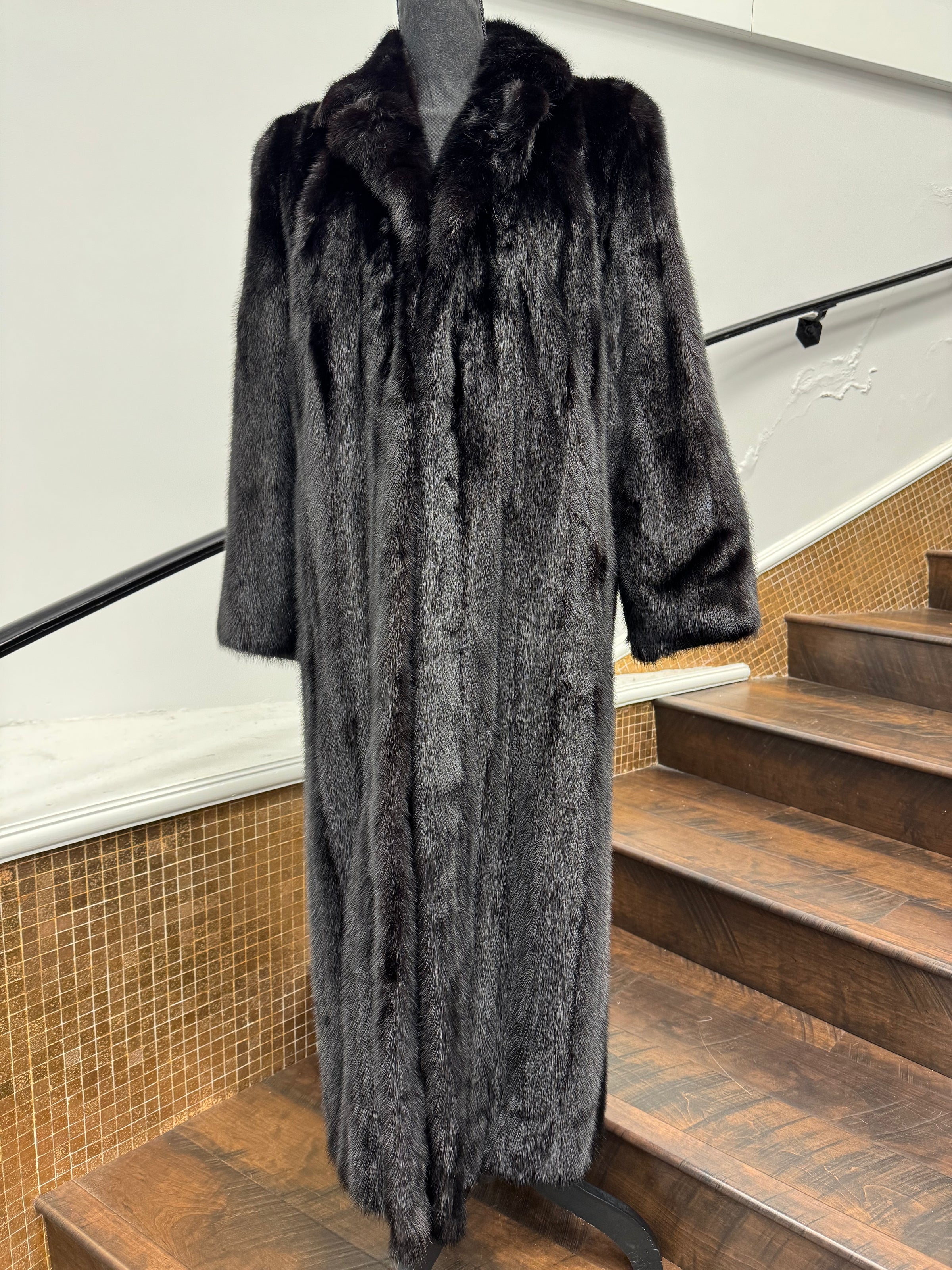Vintage Dyed Black Mink Coat