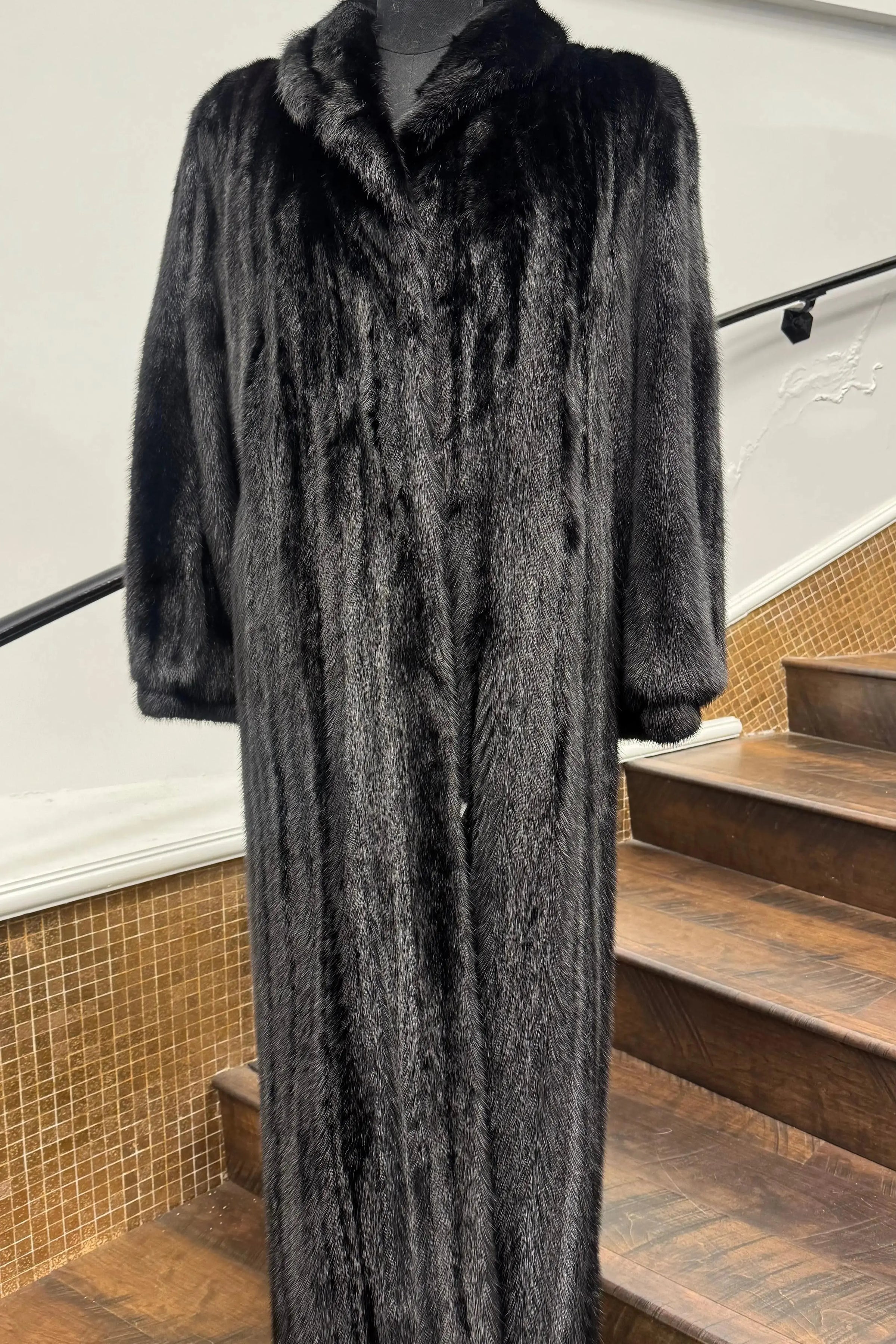 Vintage Dyed Black Mink Coat