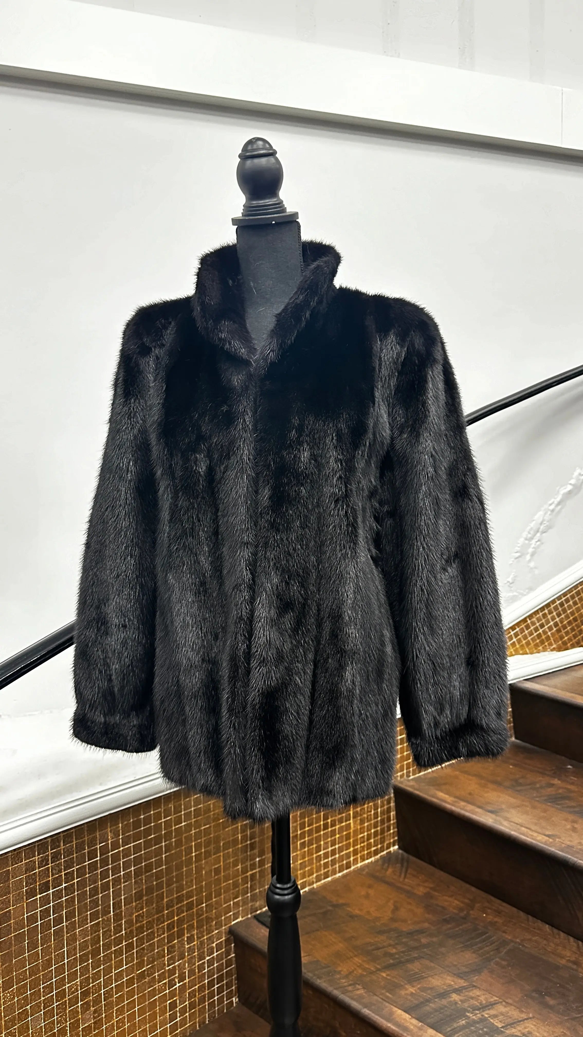 Vintage Dyed Black Mink Jacket