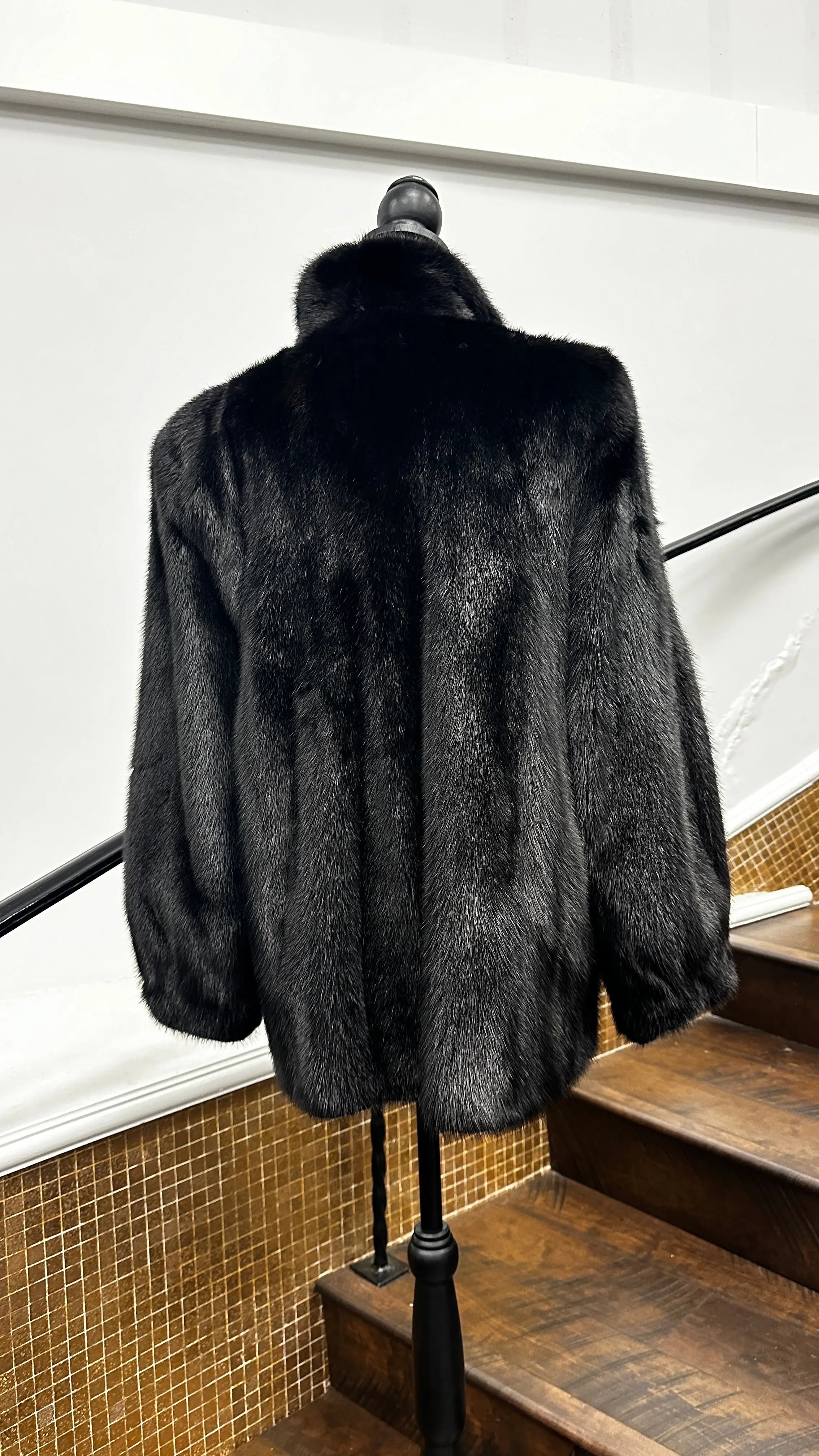 Vintage Dyed Black Mink Jacket