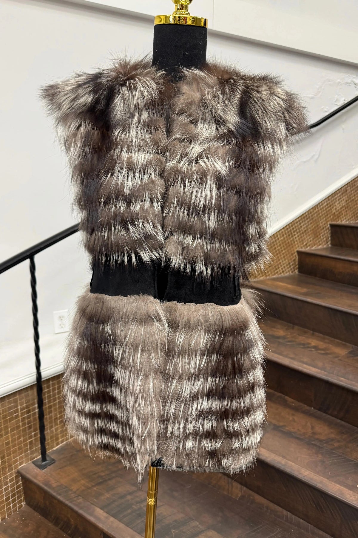 Vintage Feathered Fox Vest