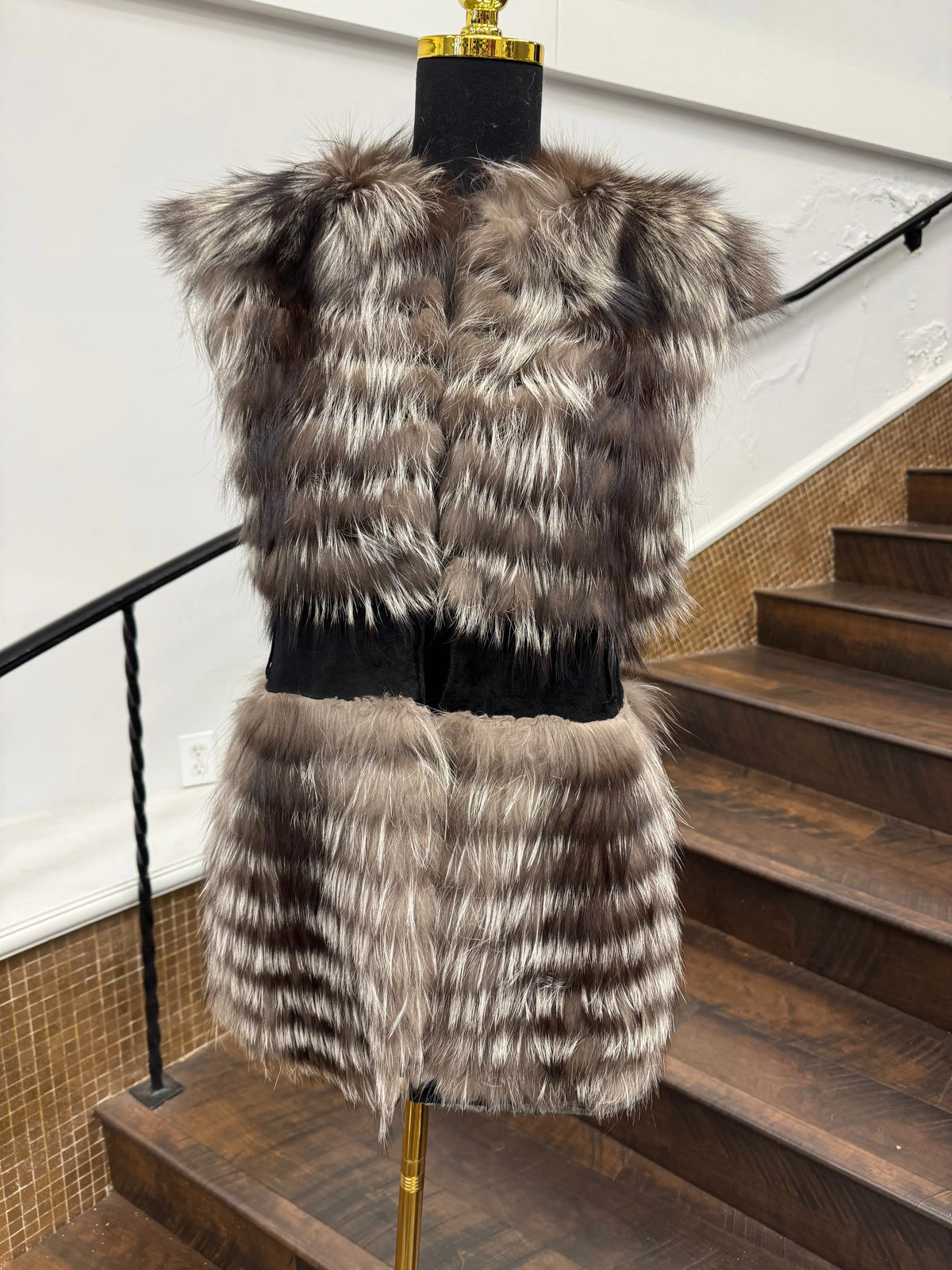 Vintage Feathered Fox Vest