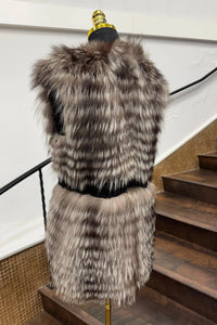 Vintage Feathered Fox Vest