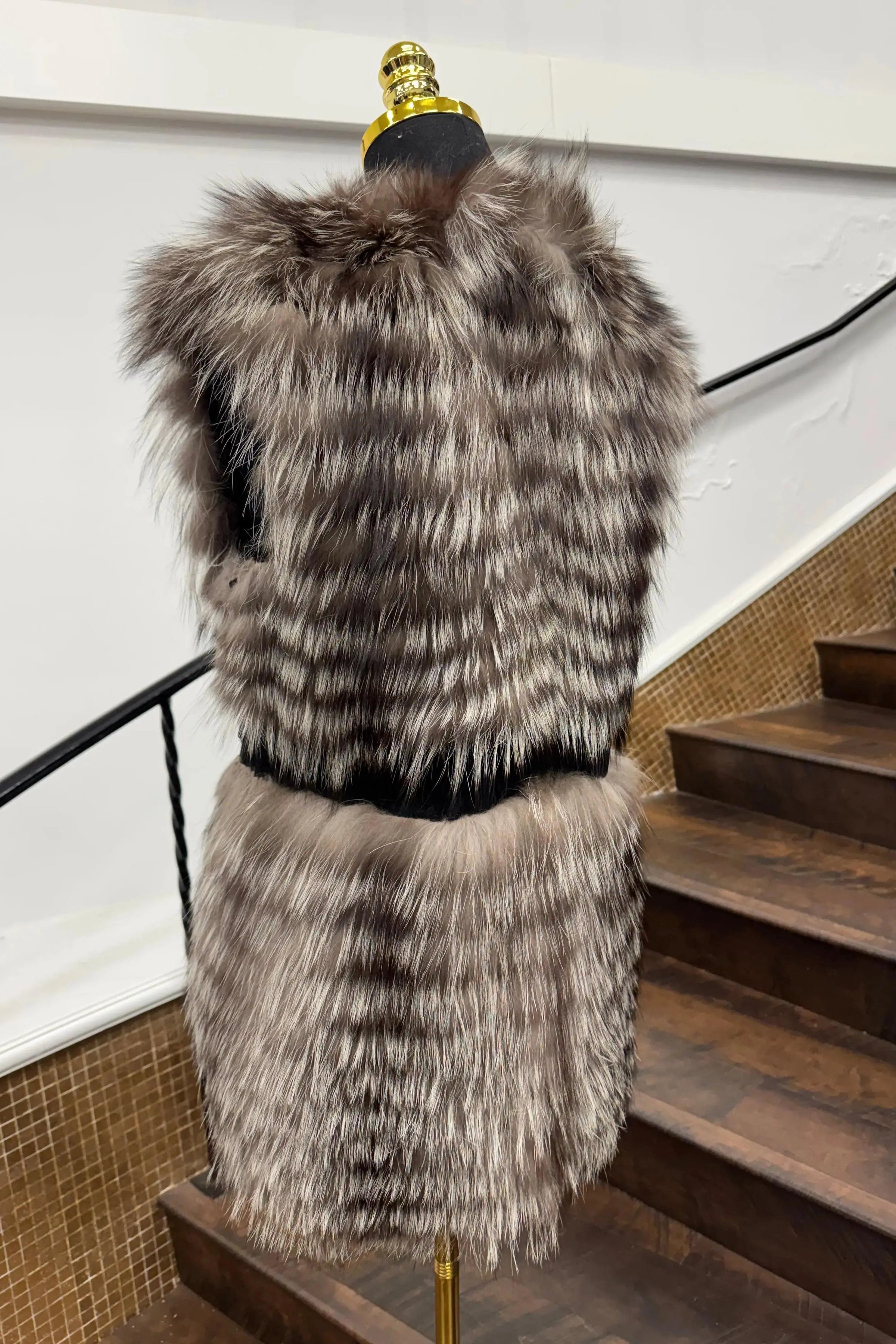 Vintage Feathered Fox Vest