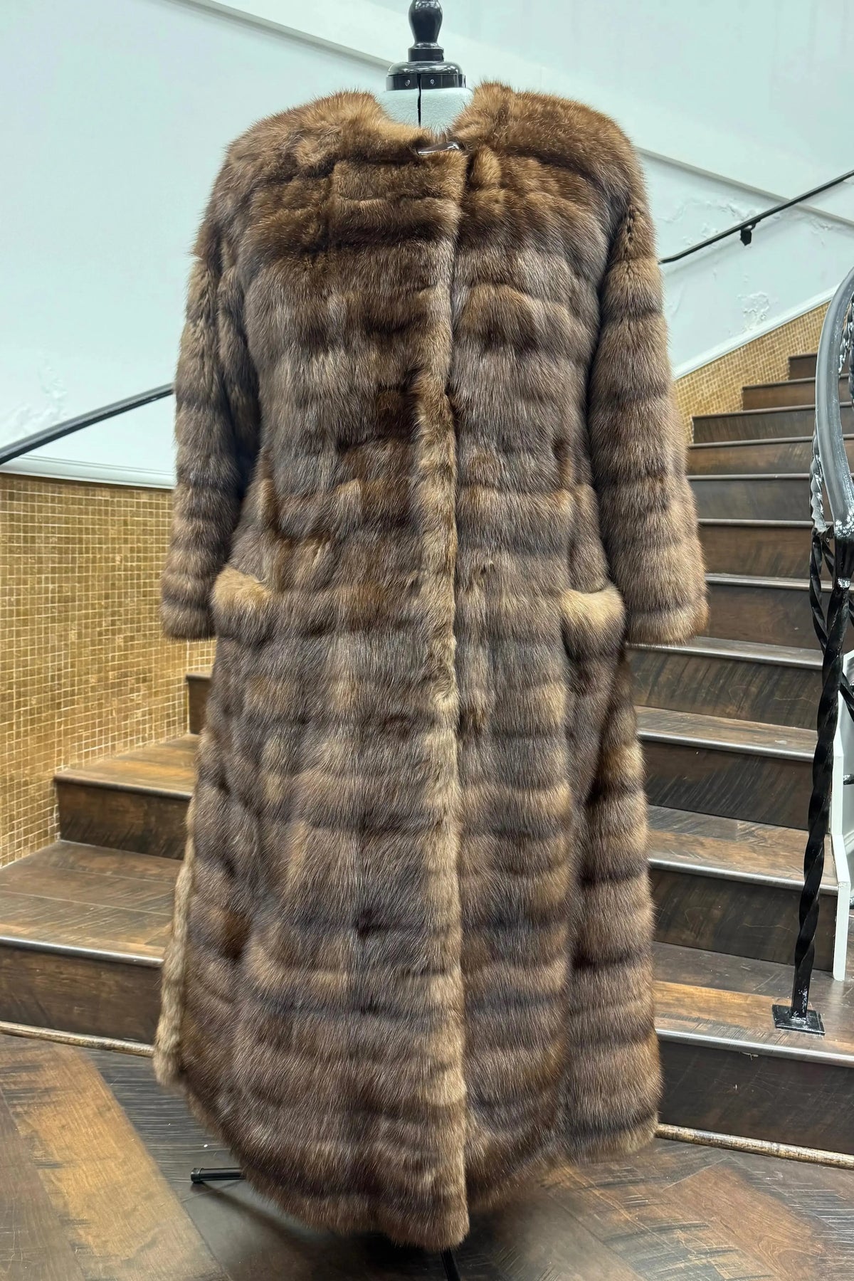 Vintage Full Length Horizontal Russian Sable Coat