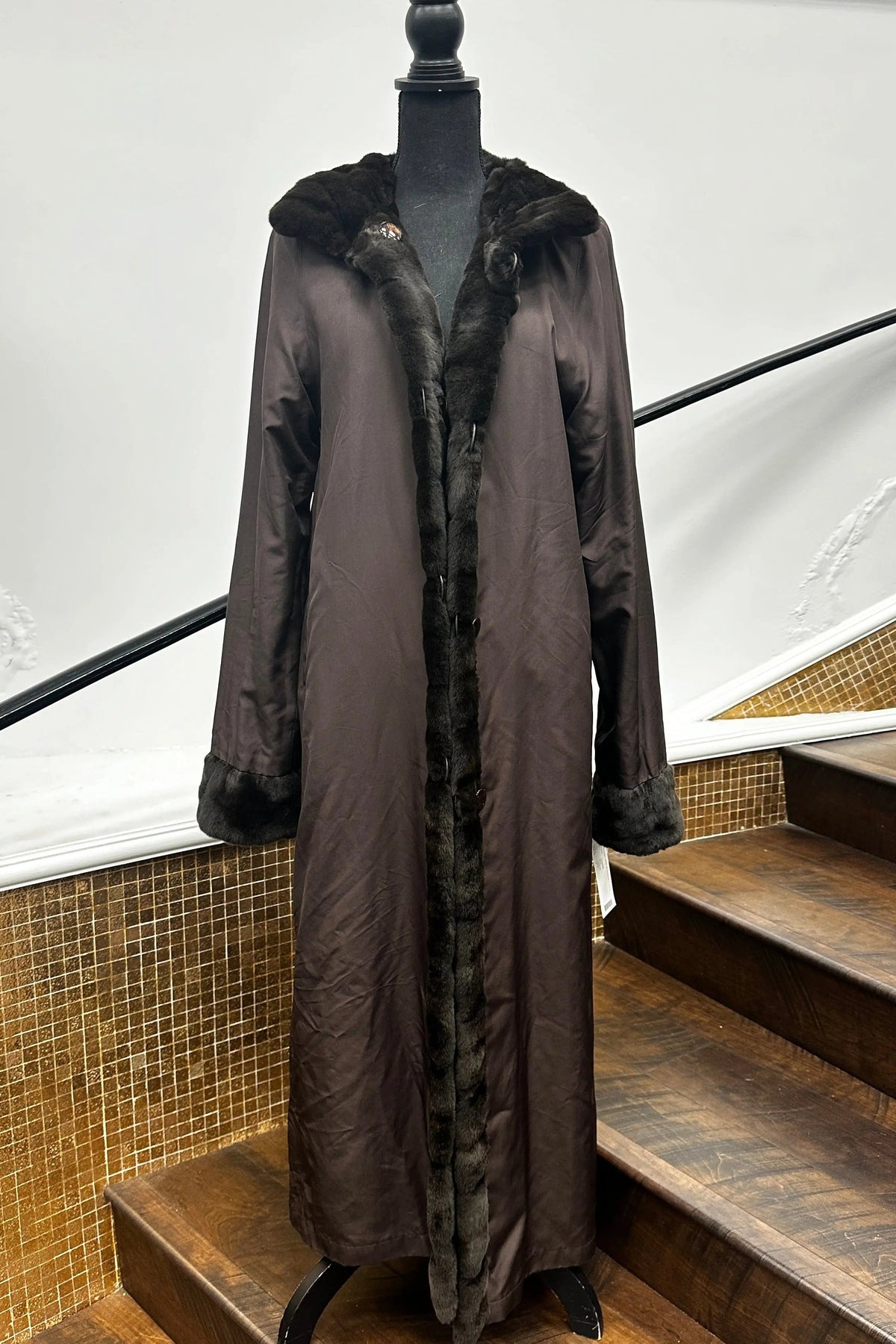 Vintage Full Length Reversible Mahogany Mink
