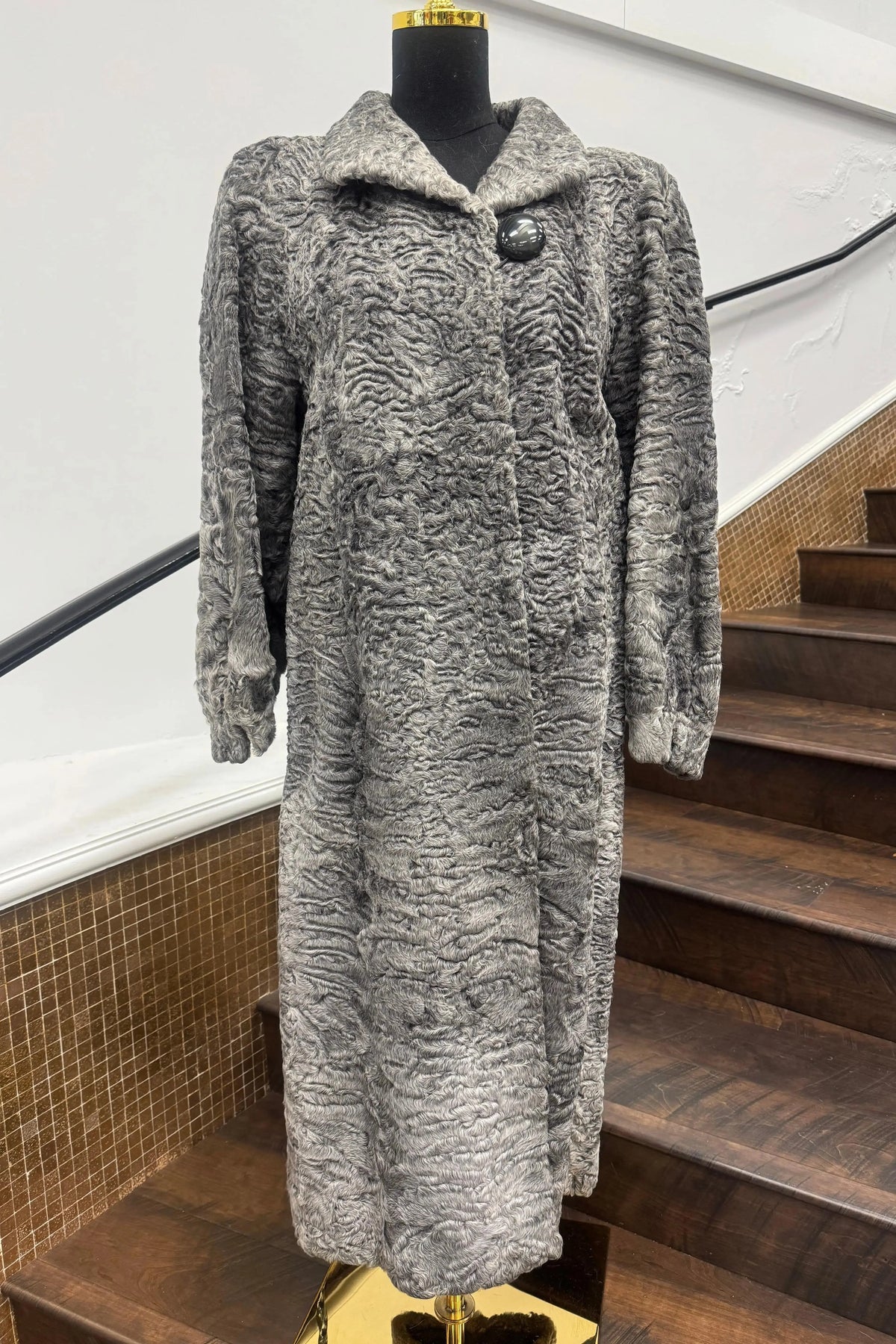 Vintage Grey Lamb Coat